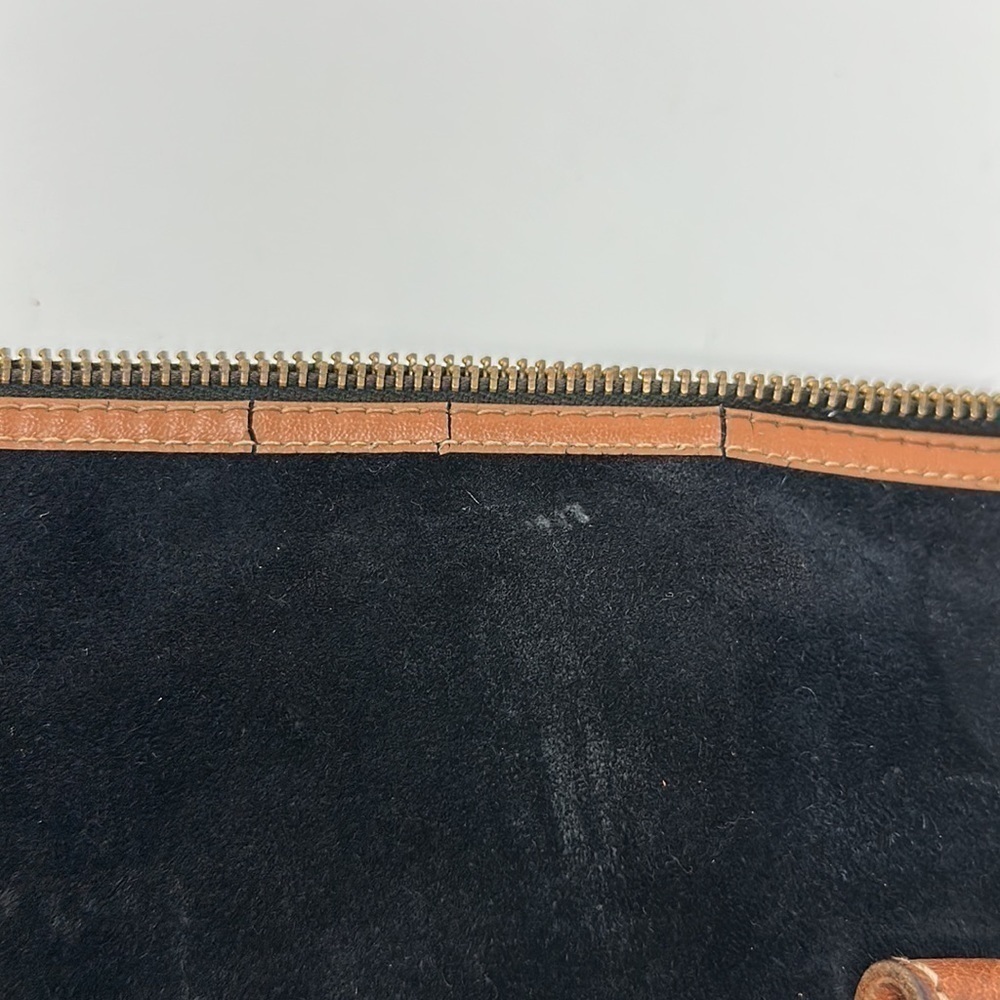 Ronay Black Suede Vintage Satchel Purse - Picture 10 of 11
